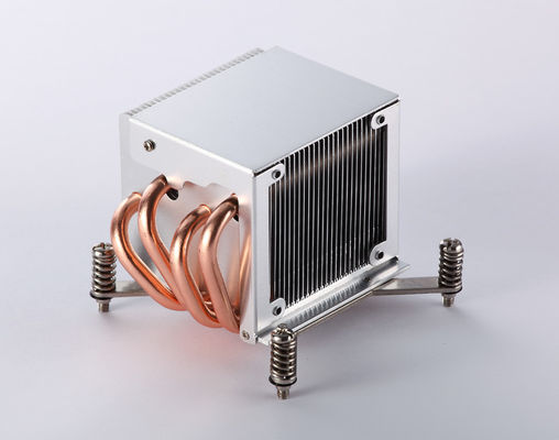 Electronic Stacked Aluminum Fin Copper Heat Pipe CNC Machined Heat Sinks