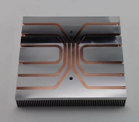 Copper Pipes Bonded Fin Heat Sink Aluminum Skiving Burried OEM For Locomotives