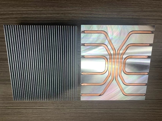 Copper Pipes Bonded Fin Heat Sink Aluminum Skiving Burried OEM For Locomotives